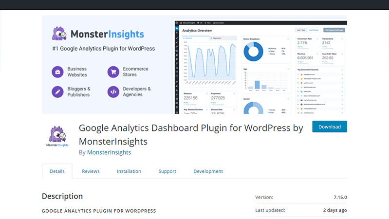 Google Analytics Dashboard Plugin for WordPress by MonsterInsights