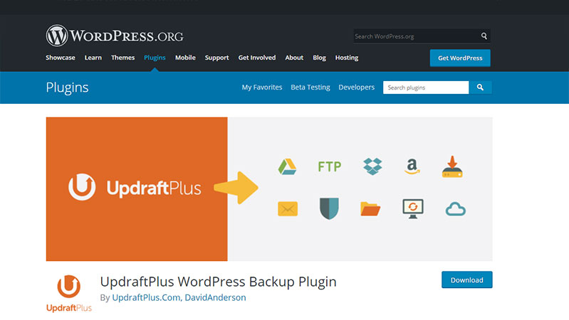 Updraft Plus WordPress Backup Plugins