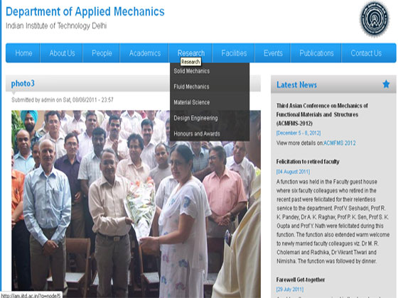 Drupal website - Department of Applied Mechanics-Indian Institute of Technology Delhi