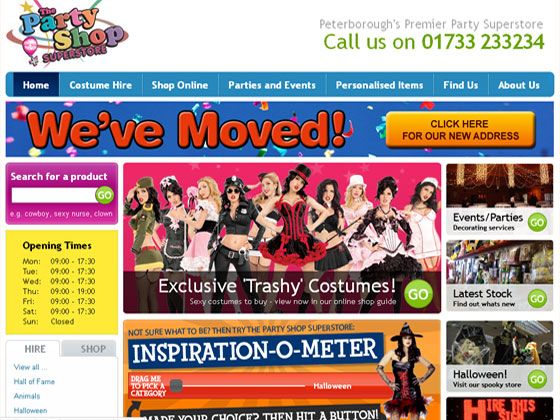 The Party Shop Super Store - oscommerce website