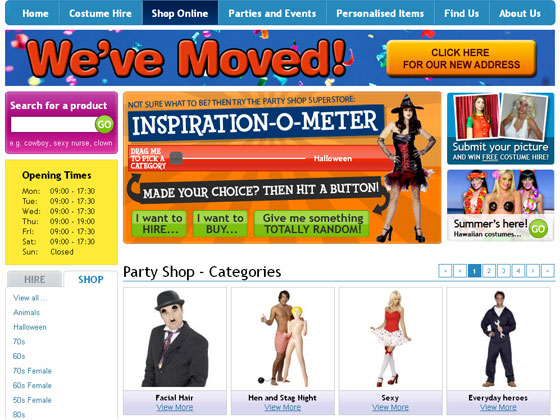 The Party Shop Super Store - oscommerce website