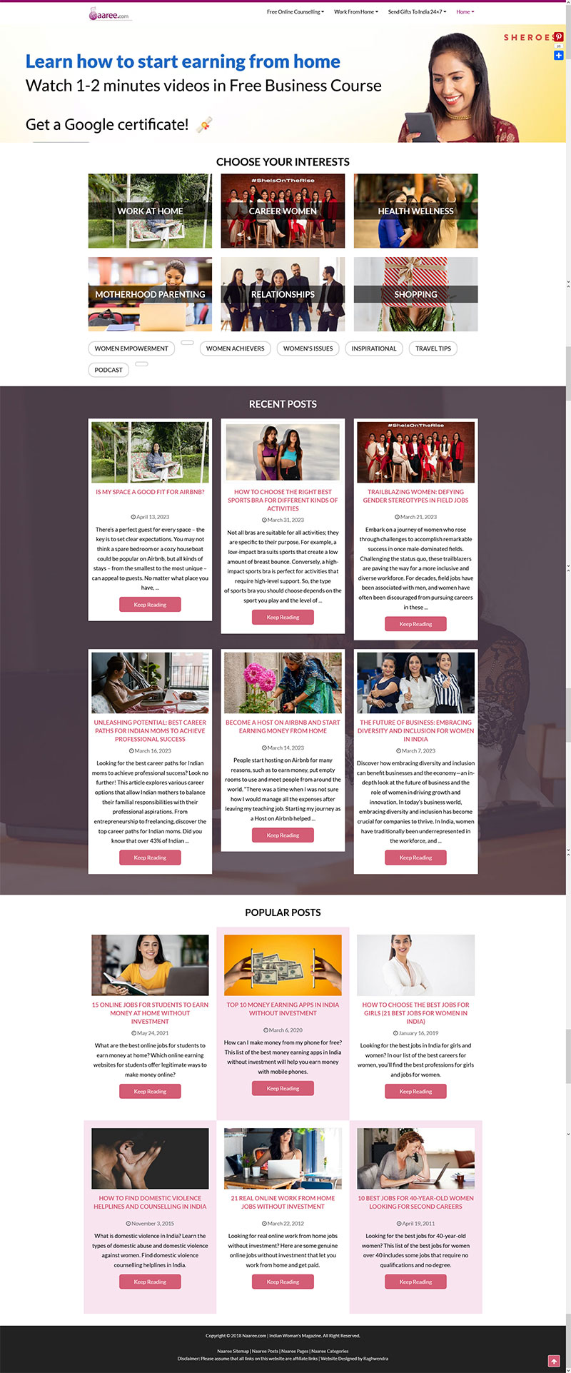 Naaree - Custom WordPress theme