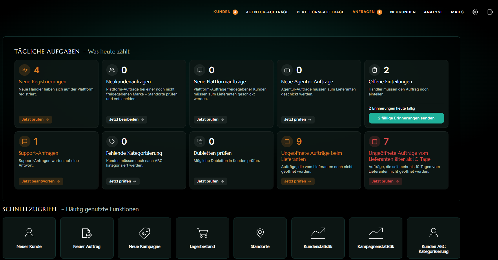 admin dashboard