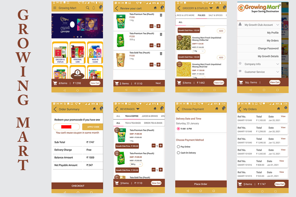 growing mart android mobile application