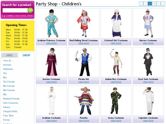 The Party Shop Super Store - oscommerce website