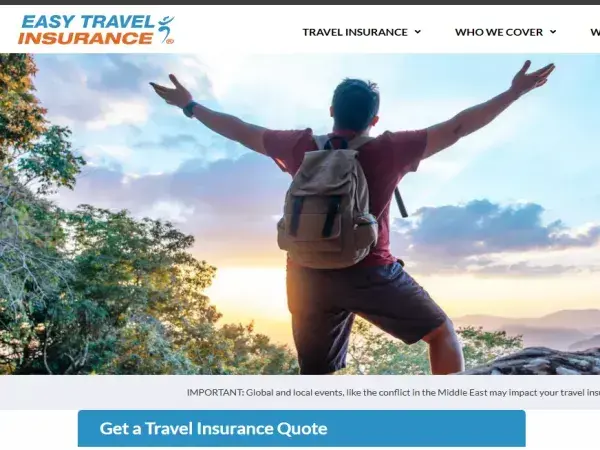 easy travel insurance - wordpress website